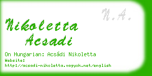 nikoletta acsadi business card
