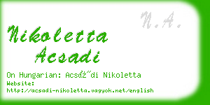 nikoletta acsadi business card